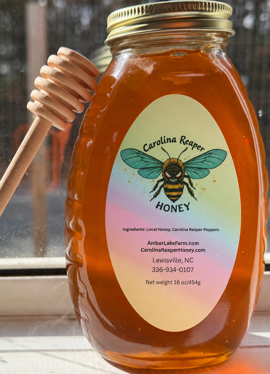 Honey - Carolina Reaper Infused Honey – Sweet Heat Local Honey | Amber Lake Farm