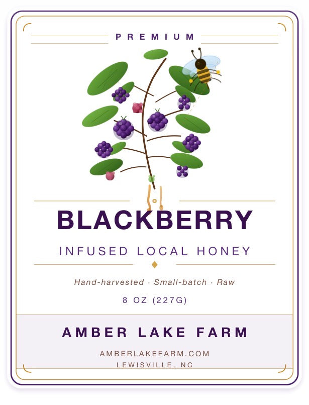 Coming soon! Waiting on labels!   Honey - Blackberry Infused Local Honey | Amber Lake Farm