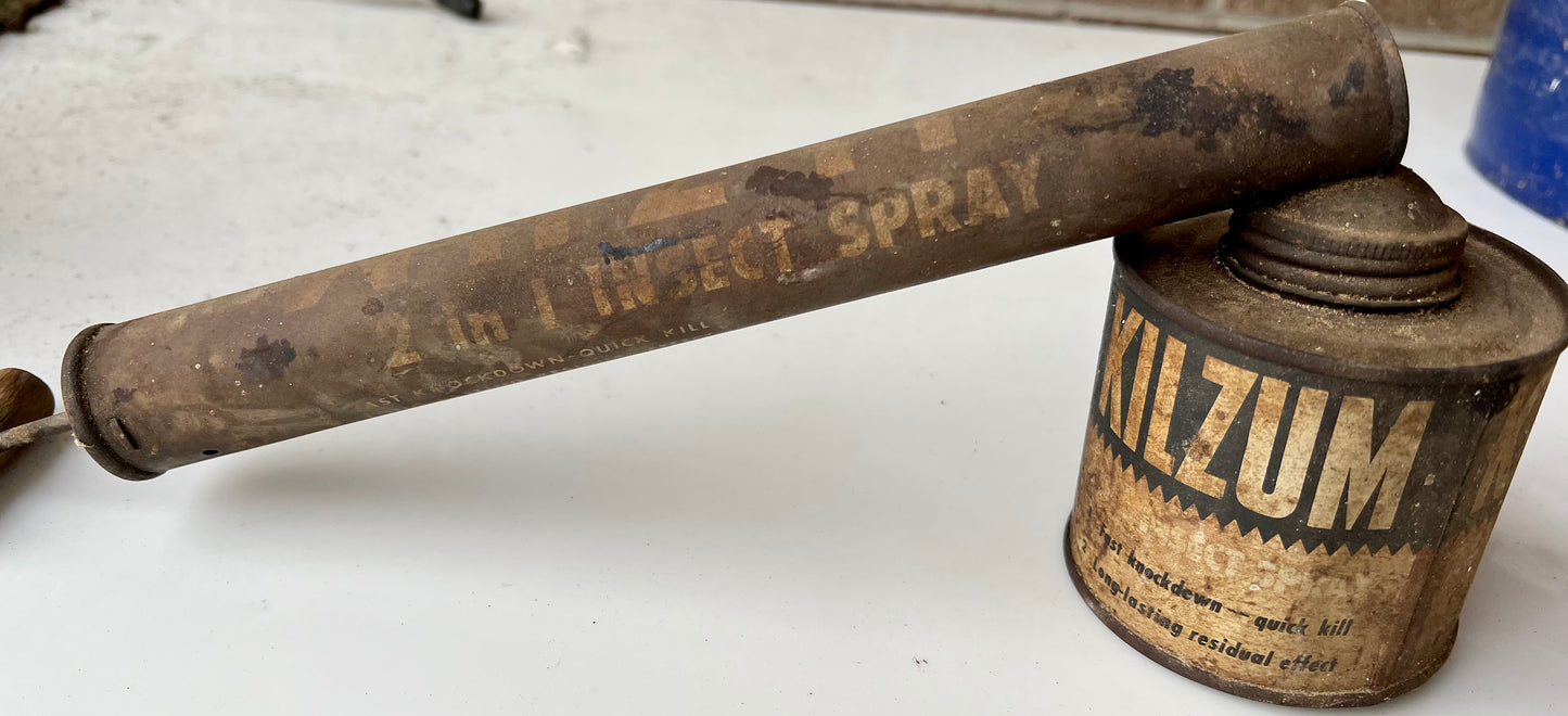 Vintage Killzum Insect Tin Sprayer